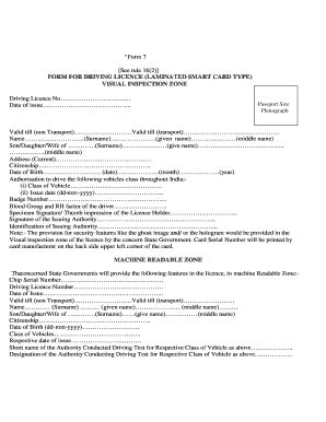 dl in form 7 smart card|driving licence form 7 download.